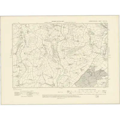 1904 Map of Carmarthenshire XXXII.NE, 1907 Print