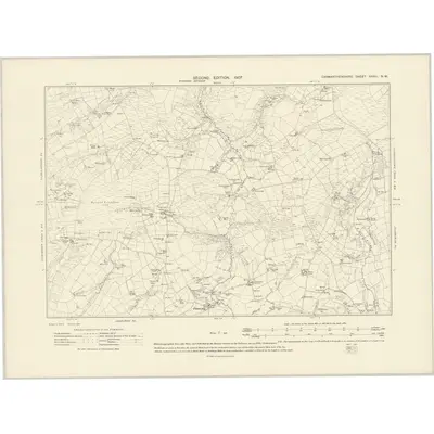 1904 Map of Carmarthenshire XXXII.NW, 1907 Print