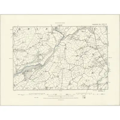 1886 Map of Carmarthenshire XXXII.SE, 1888 Print