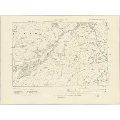 1905 Map of Carmarthenshire XXXII.SE, 1907 Print