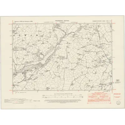 1948 Map of Carmarthenshire XXXII.SE, 1952 Print