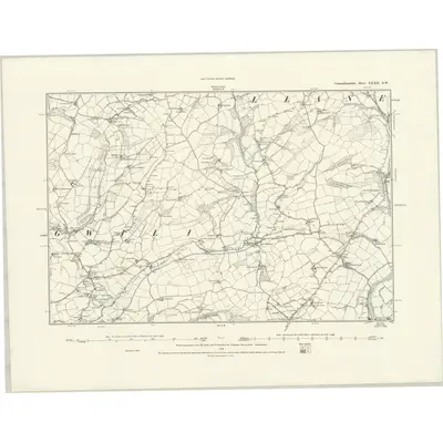 1887 Map of Carmarthenshire XXXII.SW, 1888 Print