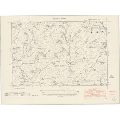1948 Map of Carmarthenshire XXXII.SW, 1953 Print