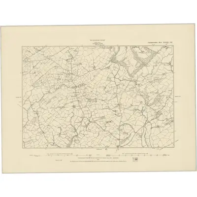 1885 Map of Carmarthenshire XXXIII.NE, 1886 Print
