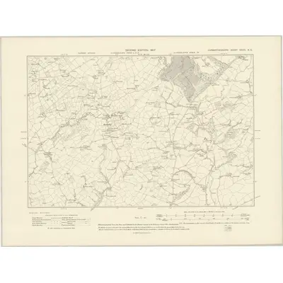 1904 Map of Carmarthenshire XXXIII.NE, 1907 Print