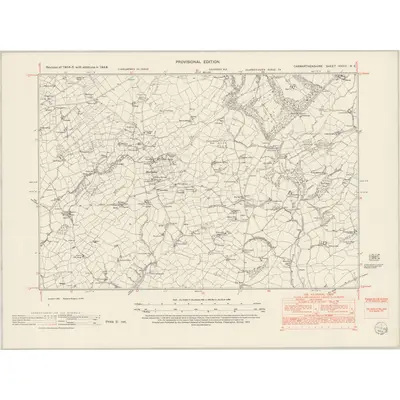 1948 Map of Carmarthenshire XXXIII.NE, 1952 Print