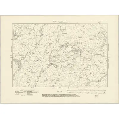 1904 Map of Carmarthenshire XXXIII.NW, 1907 Print