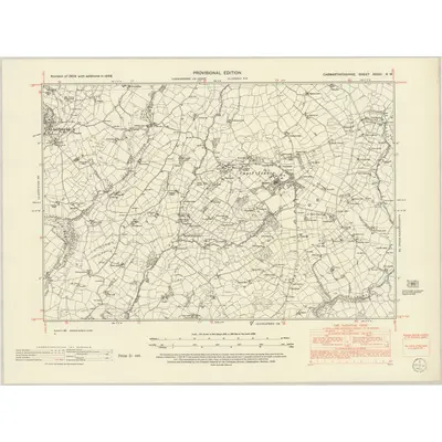 1948 Map of Carmarthenshire XXXIII.NW, 1952 Print