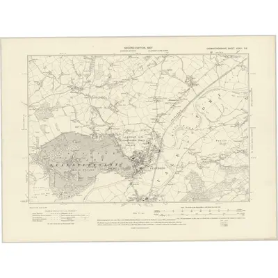 1905 Map of Carmarthenshire XXXIII.SE, 1907 Print
