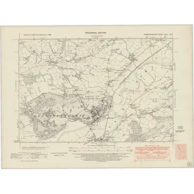1938 Map of Carmarthenshire XXXIII.SE, 1947 Print