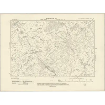 1904 Map of Carmarthenshire XXXIV.NE, 1907 Print