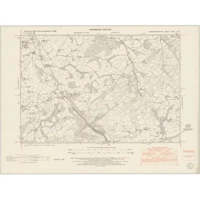 1948 Map of Carmarthenshire XXXIV.NE, 1953 Print