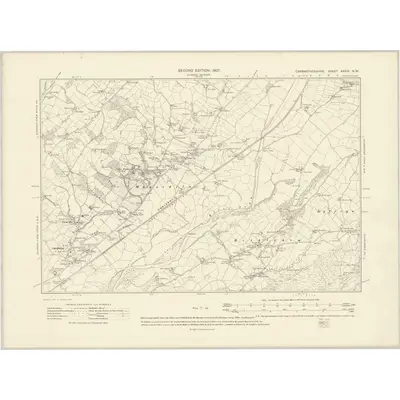 1905 Map of Carmarthenshire XXXIV.NW, 1907 Print