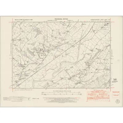 1948 Map of Carmarthenshire XXXIV.NW, 1953 Print