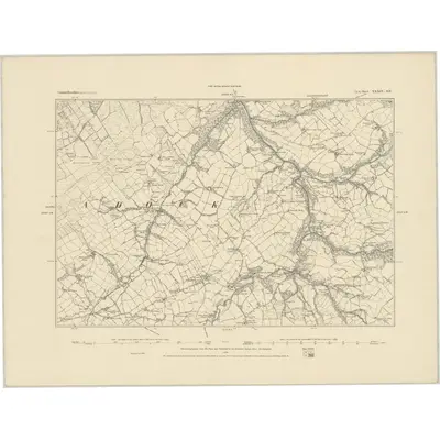 1885 Map of Carmarthenshire XXXIV.SE, 1886 Print