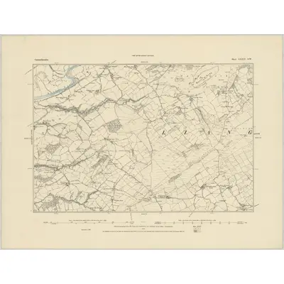 1885 Map of Carmarthenshire XXXIV.SW