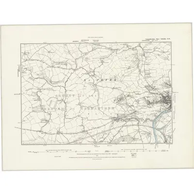 1886 Map of Carmarthenshire XXXIX.NW, 1888 Print