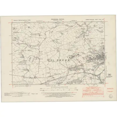 1948 Map of Carmarthenshire XXXIX.NW, 1952 Print