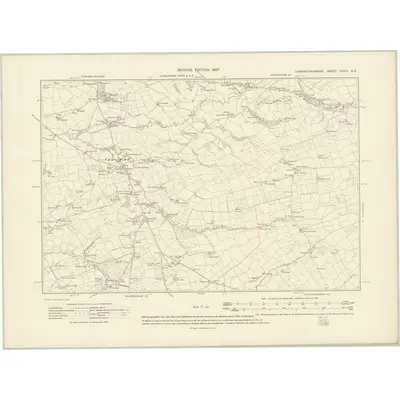 1905 Map of Carmarthenshire XXXIX.SE, 1907 Print