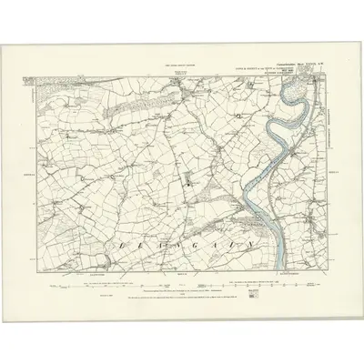 1887 Map of Carmarthenshire XXXIX.SW, 1888 Print