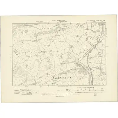 1905 Map of Carmarthenshire XXXIX.SW, 1907 Print