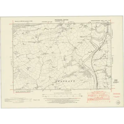 1948 Map of Carmarthenshire XXXIX.SW, 1953 Print