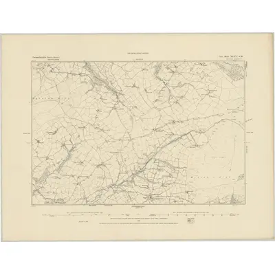 1885 Map of Carmarthenshire XXXV.NW, 1886 Print