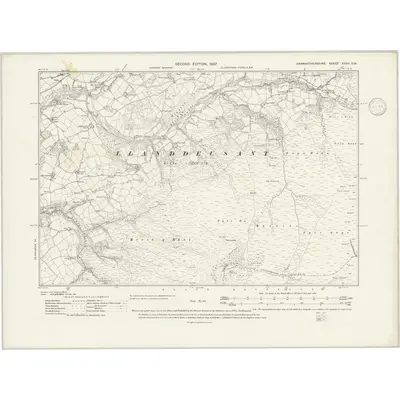 1903 Map of Carmarthenshire XXXV.SW, 1946 Print
