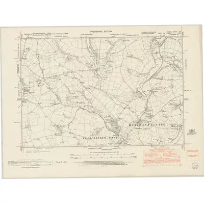 1948 Map of Carmarthenshire XXXVI.NE, 1953 Print