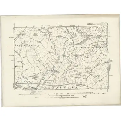 1887 Map of Carmarthenshire XXXVI.NW, 1889 Print