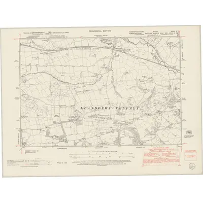 1948 Map of Carmarthenshire XXXVI.SE, 1953 Print