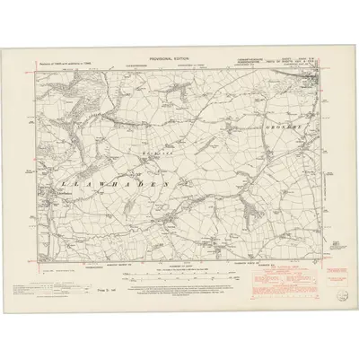 1948 Map of Carmarthenshire XXXVI.SW, 1953 Print