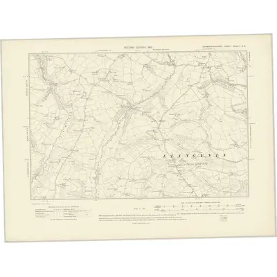 1905 Map of Carmarthenshire XXXVII.NE, 1907 Print