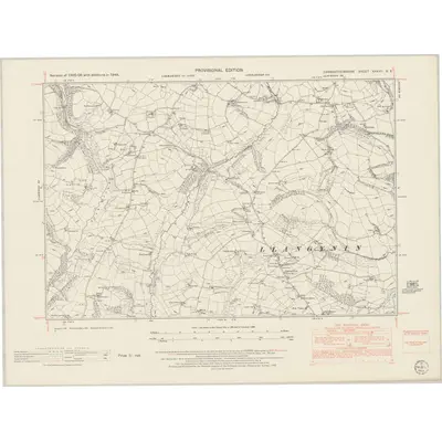 1948 Map of Carmarthenshire XXXVII.NE, 1953 Print