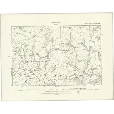 1887 Map of Carmarthenshire XXXVII.NW, 1888 Print