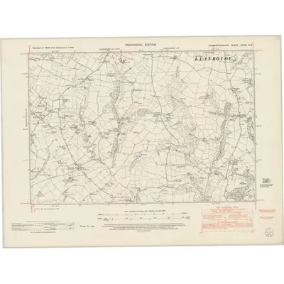 1948 Map of Carmarthenshire XXXVII.NW, 1953 Print