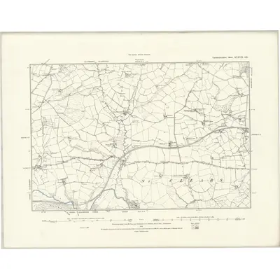 1887 Map of Carmarthenshire XXXVII.SE, 1888 Print