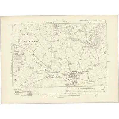 1906 Map of Carmarthenshire XXXVII.SW, 1908 Print