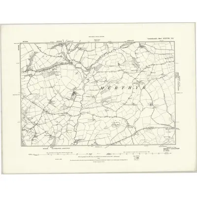 1887 Map of Carmarthenshire XXXVIII.NE, 1888 Print