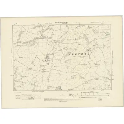 1905 Map of Carmarthenshire XXXVIII.NE, 1907 Print