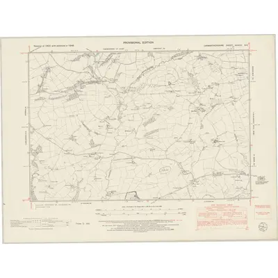 1948 Map of Carmarthenshire XXXVIII.NE, 1953 Print