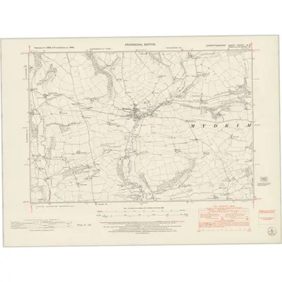 1948 Map of Carmarthenshire XXXVIII.NW, 1953 Print