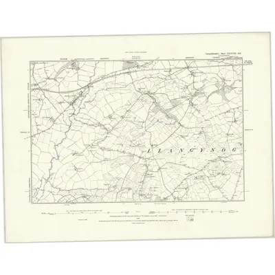 1887 Map of Carmarthenshire XXXVIII.SE, 1888 Print