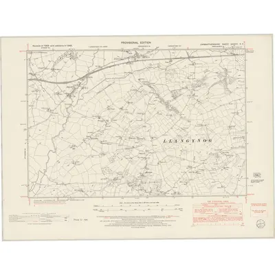 1948 Map of Carmarthenshire XXXVIII.SE, 1953 Print