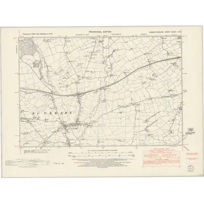 1948 Map of Carmarthenshire XXXVIII.SW, 1953 Print