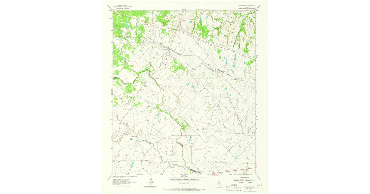 1963 Map of Cat Spring, Austin County, TX — High-Res | Pastmaps