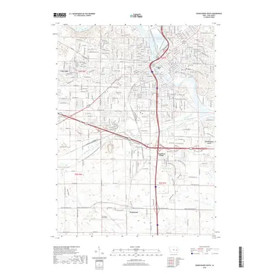 2018 Map of Cedar Rapids South, 2018 Print