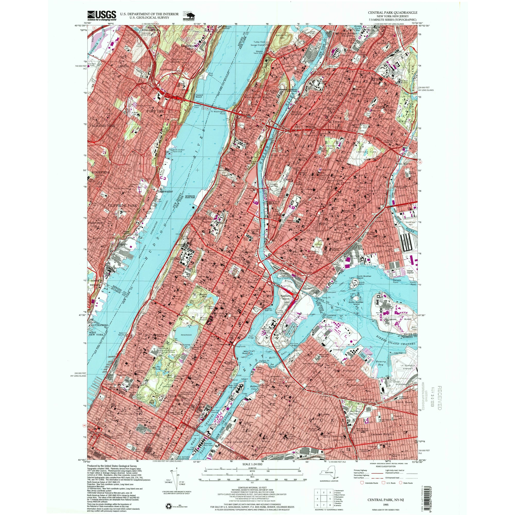1995 Map of Central Park, New York, NY — High-Res | Pastmaps