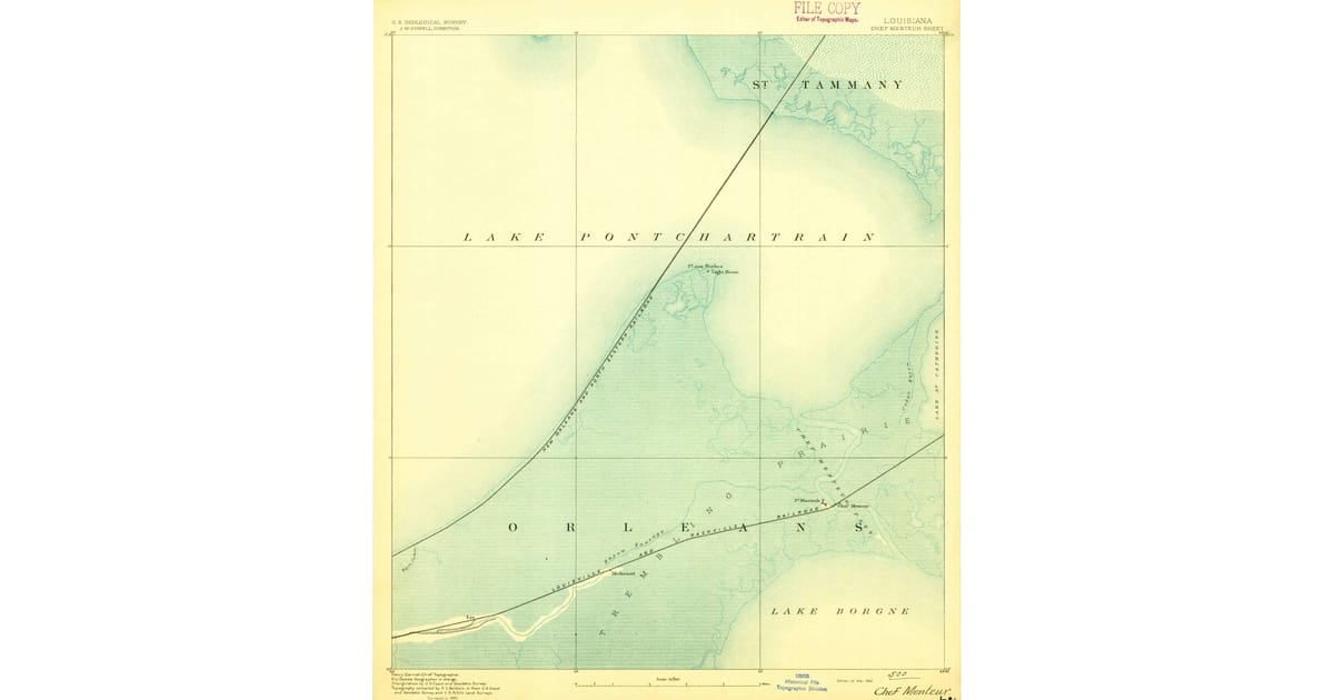 Old Maps of Spanish Trail Highlands - Chef Menteur Orleans County La Usgs Topo 1892 Og 1200x630