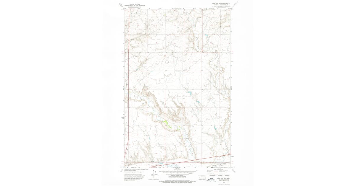 1972 Map of Chelsea NW, Roosevelt County, MT — High-Res | Pastmaps
